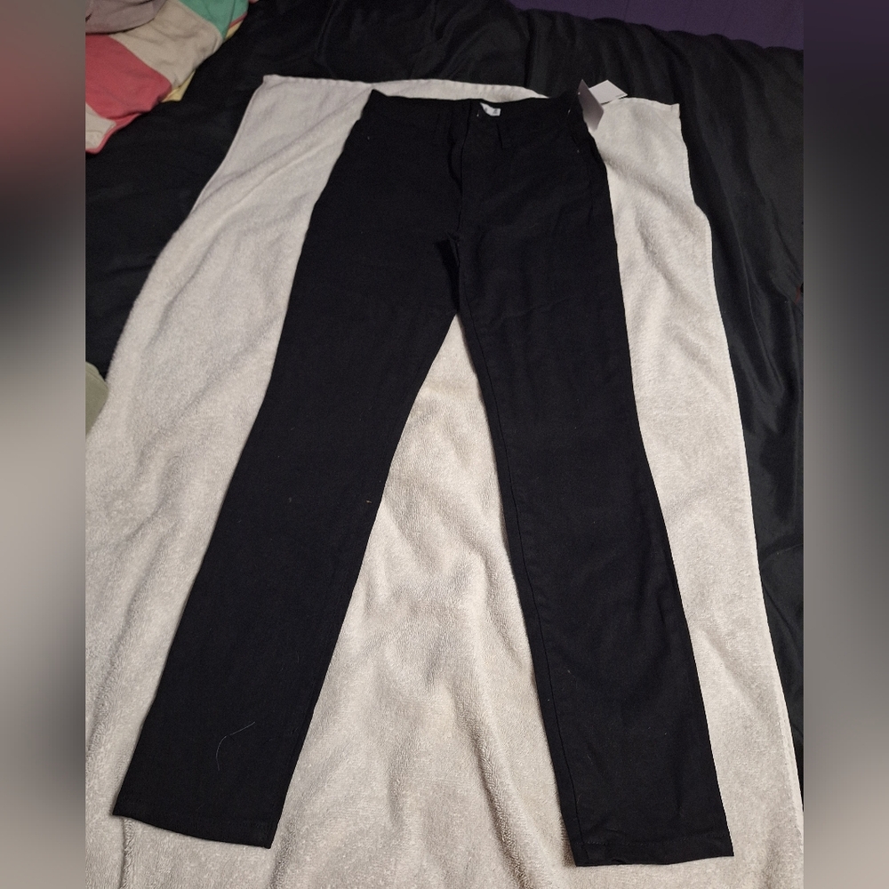 JustFab Men's Classic Black Chinos